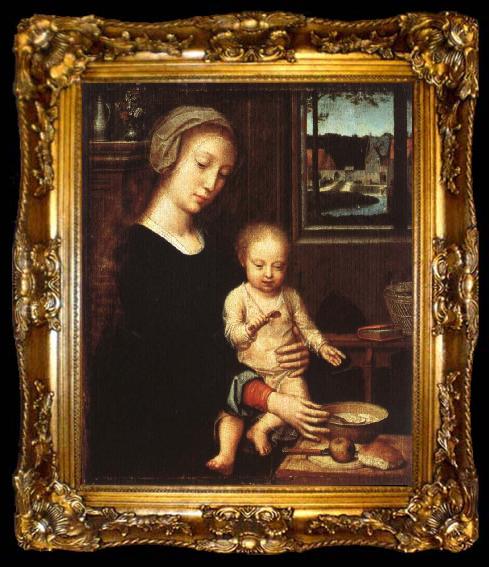 framed  Gerard David The Virgin with the Bowl of Milk, ta009-2